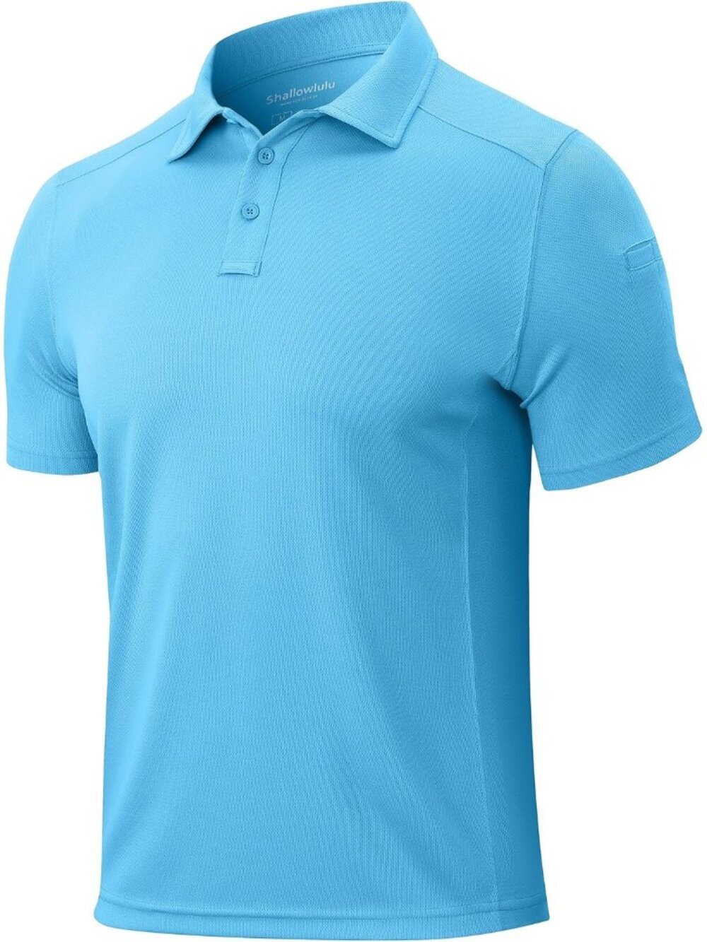 Men’s Sea Blue Quick Dry Tactical Polo Shirt Short Sleeve Casual Golf Top